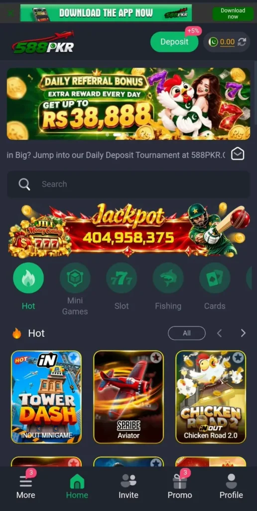 588pkr game home screen main interface image