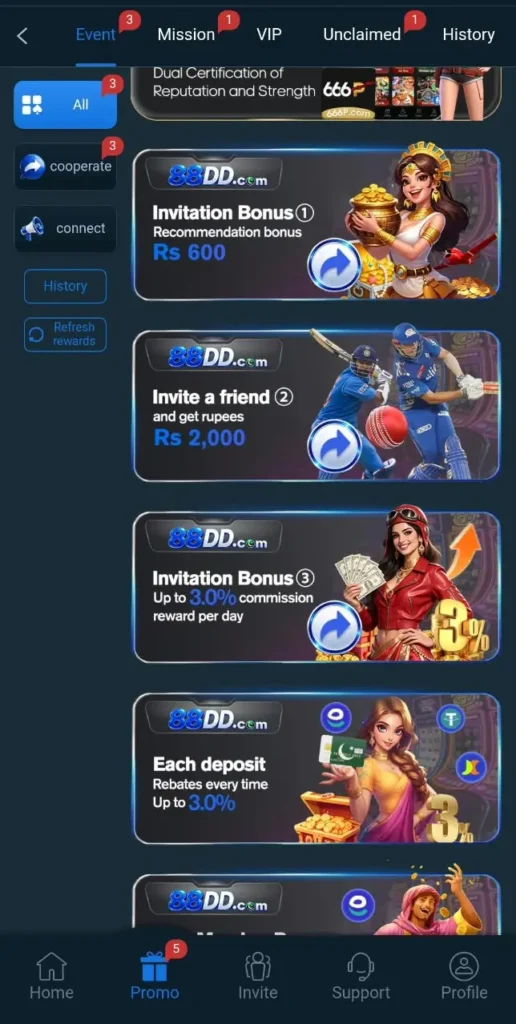 88DD game promotions and bonuses banner