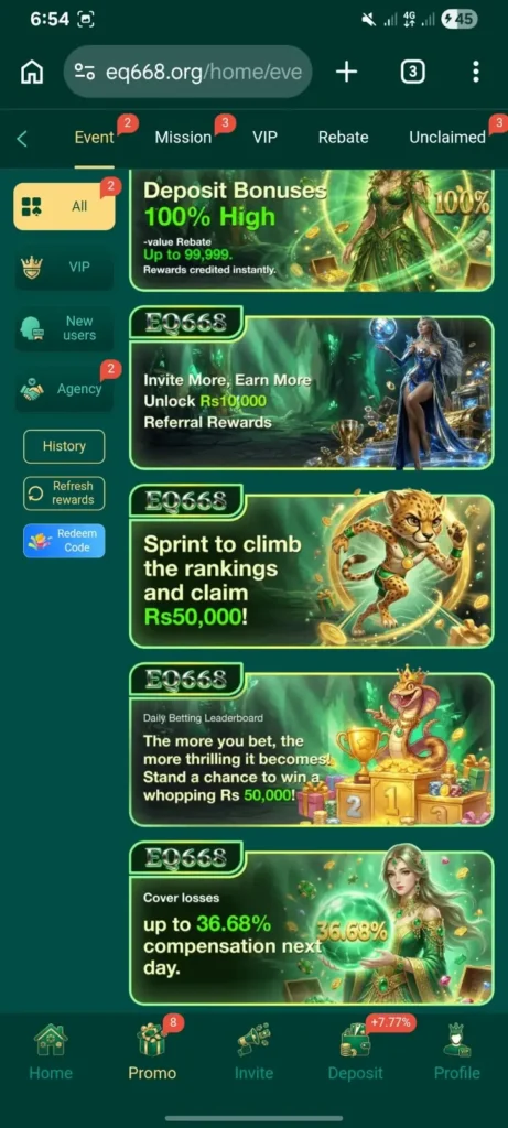 eq668 game promo features