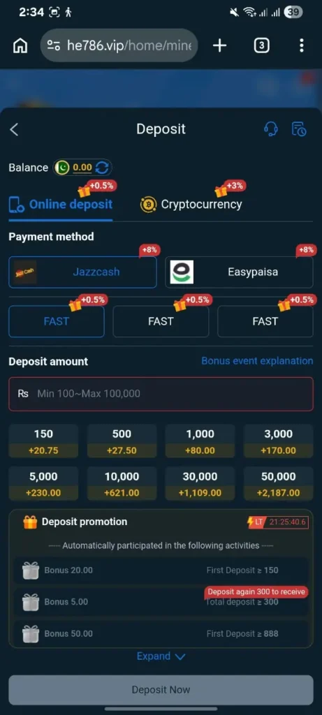 he786 game payment methods